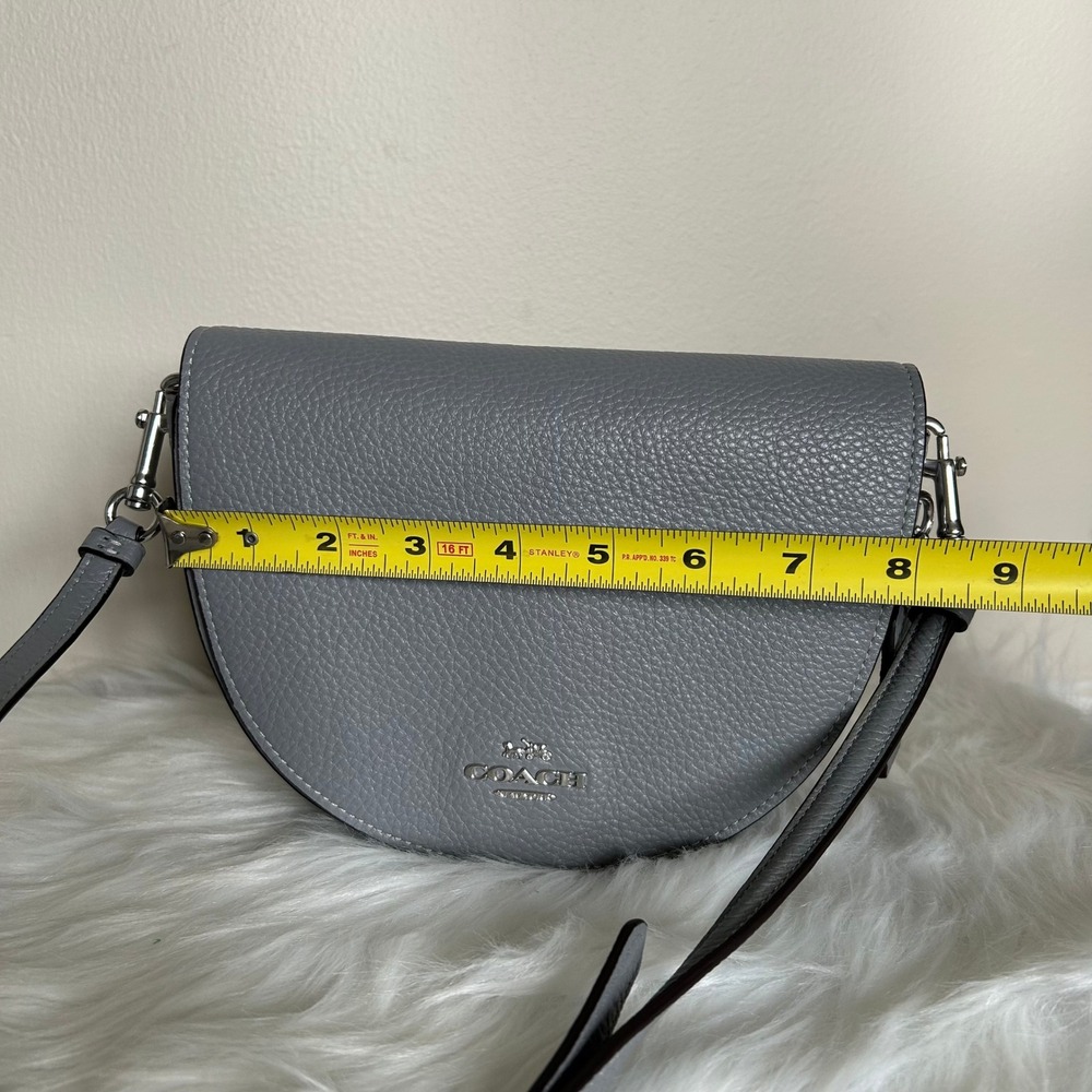 Coach Ellen Grey Pebbled Leather Crossbody Bag Excellent - Picture 9 of 11